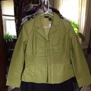 Shape fx leather jacket